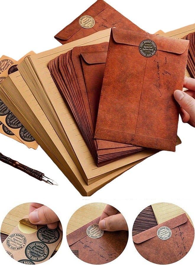 Elegant Vintage Letter Writing Set 32 Sheets Letter Paper 20 Envelopes 4 Sticker Sheets Elegant Stationery for Birthday Parties Wedding Invitations Easter Christmas Greetings Engagement Events Daily Correspondence - Image 1