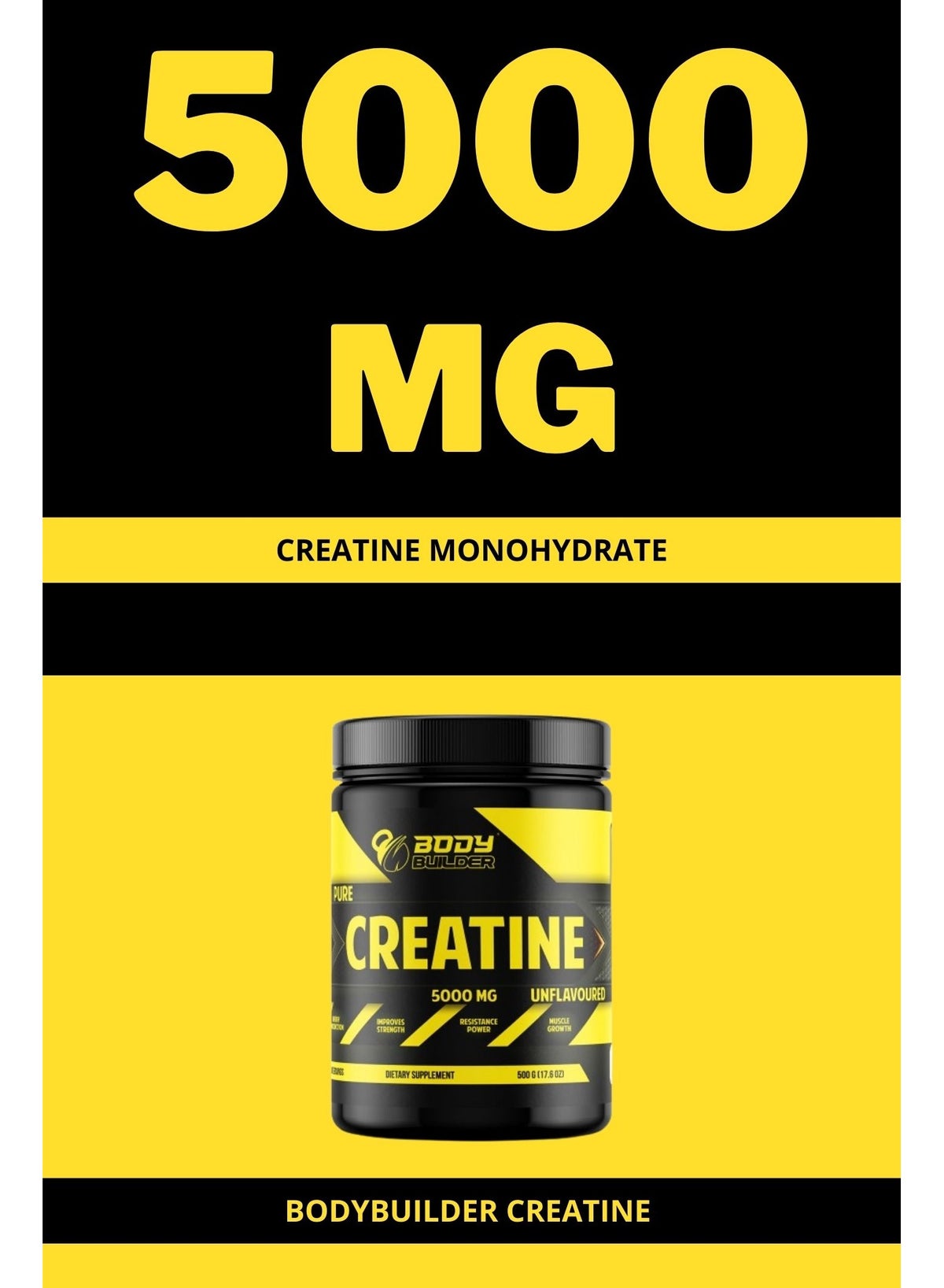 Creatine Monohydrate-100 Servings- 5G Creatine Monohydrate High Purity-Unflavored