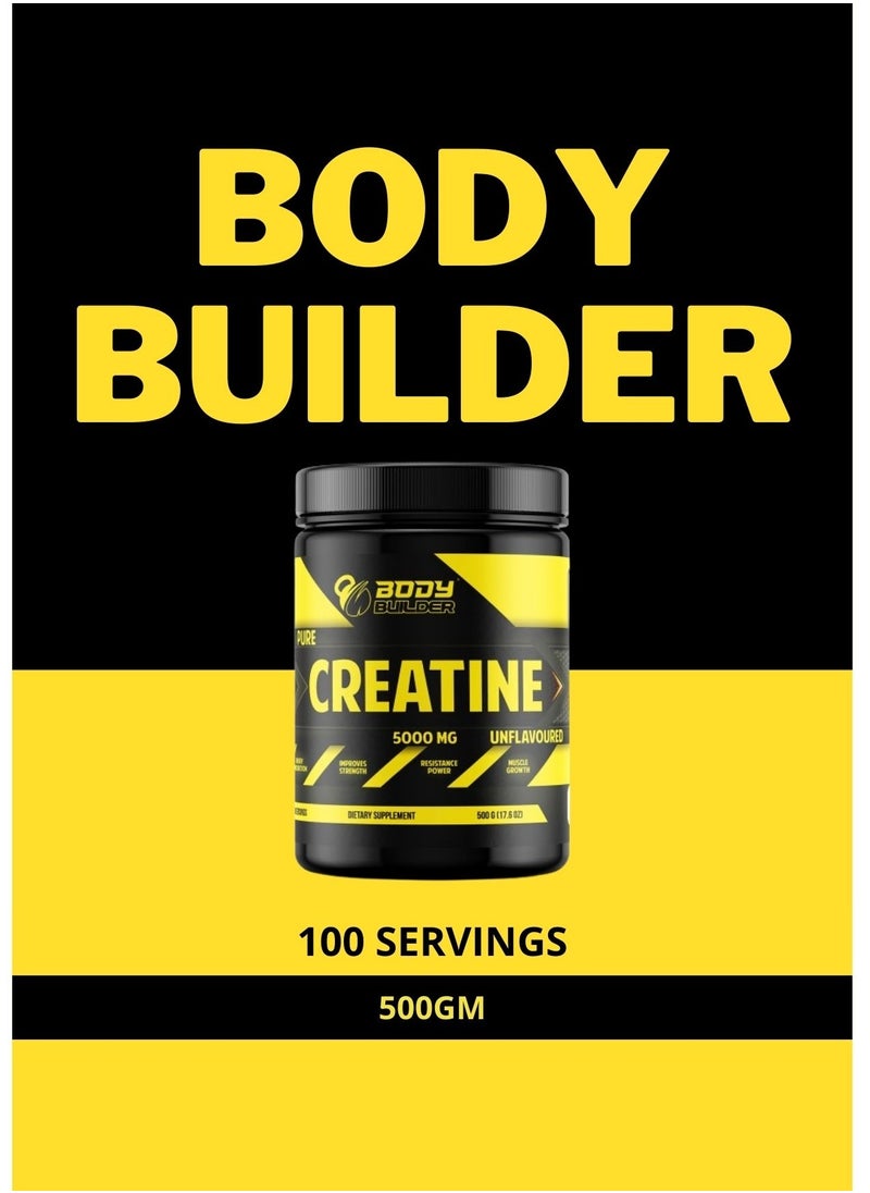 Body Builder - Creatine Monohydrate-100 Servings- 5g Creatine Monohydrate High Purity-Unflavored - Image 1