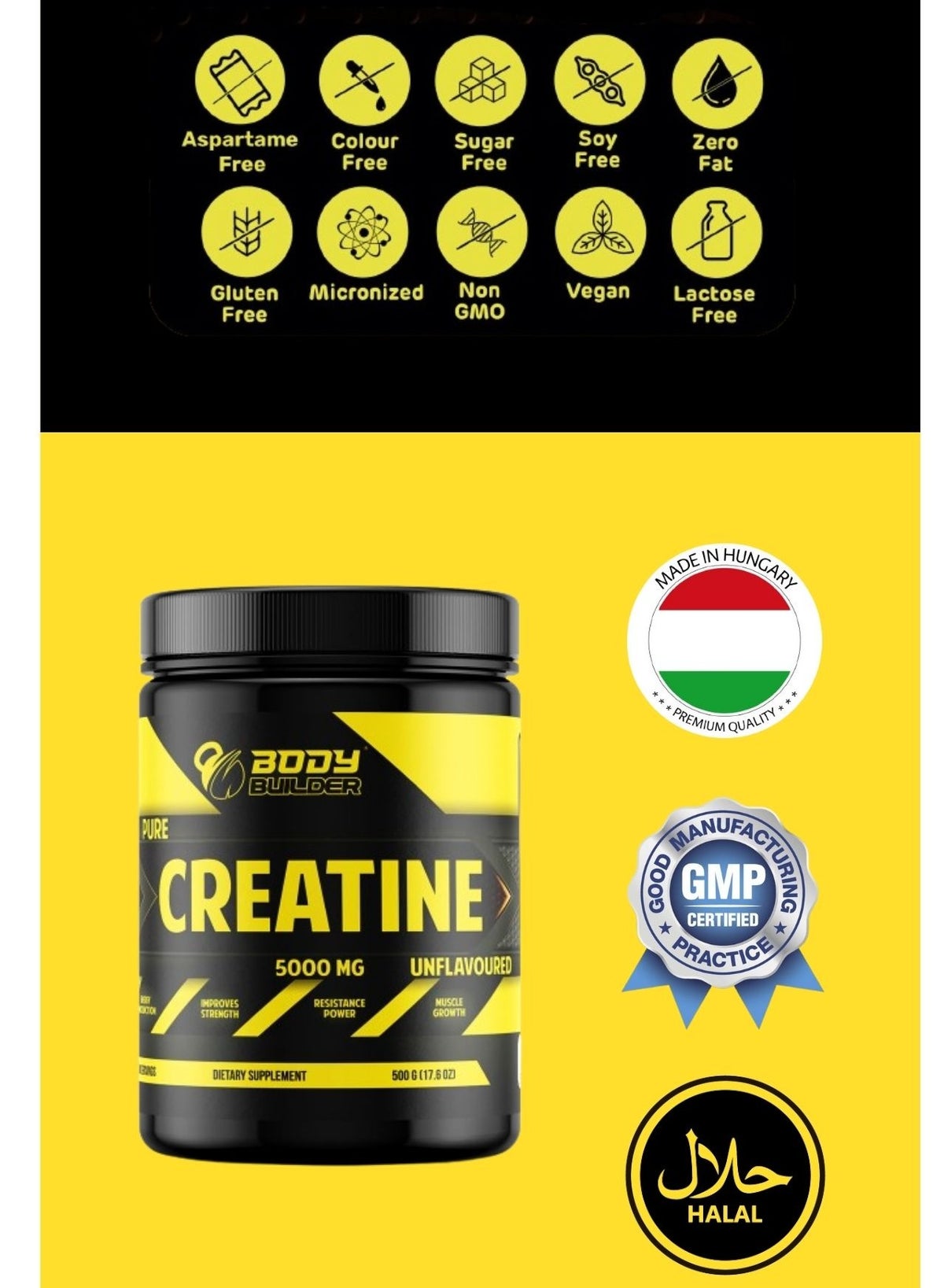Creatine Monohydrate-100 Servings- 5G Creatine Monohydrate High Purity-Unflavored