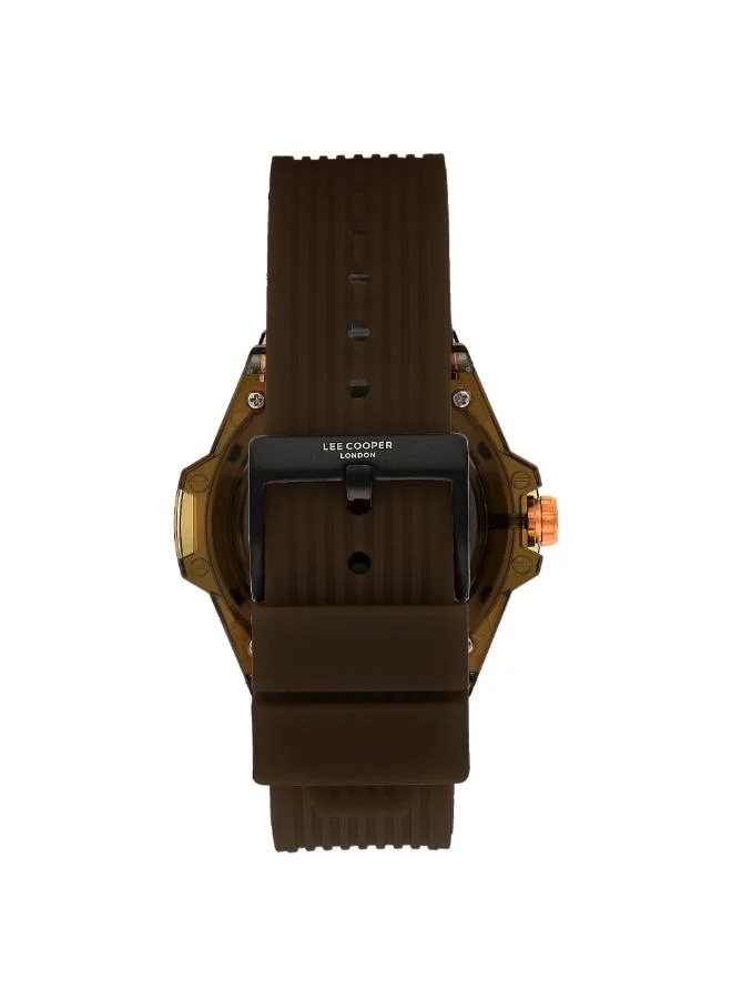 لي كوبر Lee Cooper Men's Watch, Multi Function Display and Silicone Strap - LC07975.051, Black