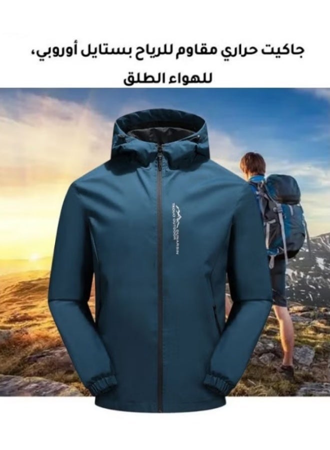 ريوكل الرجال في الهواء الطلق Softshell سترة للماء تنفس هودية الصوف Softshell معطف في الهواء الطلق الجري ركوب الدراجات المشي لمسافات طويلة تسلق الأسود - Image 2