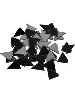 Generic 50pcs Sew on Acrylic Irregular Mirror Piece DIY Mirrored Rhinestones Mirror Beads for Evening Dresses Cloth Garment Black 25x21mm  - Image 1
