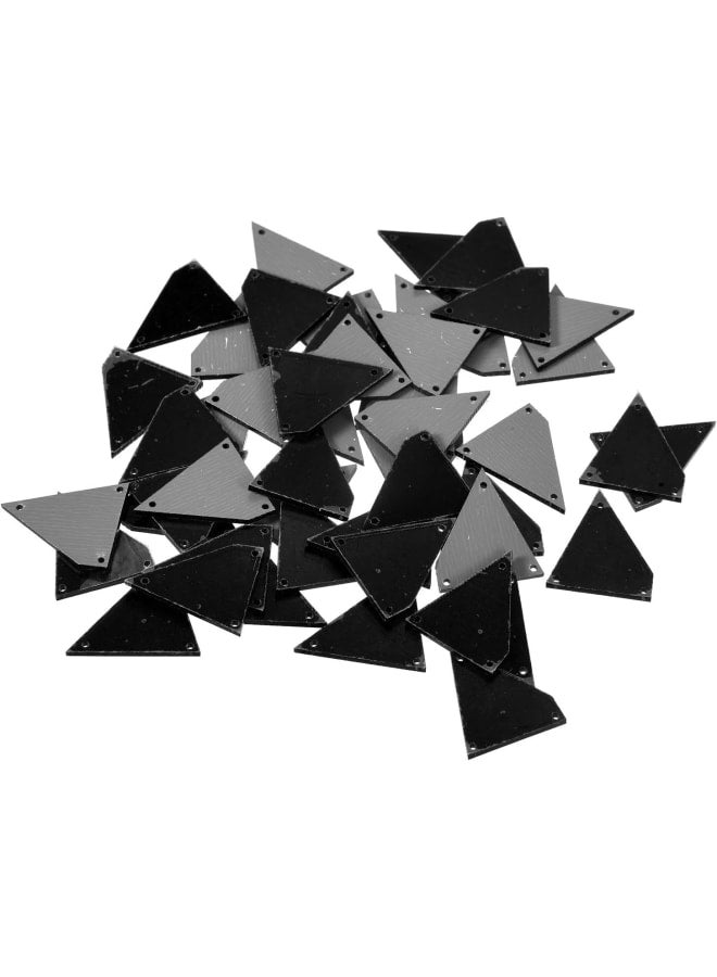 50pcs Sew on Acrylic Irregular Mirror Piece DIY Mirrored Rhinestones Mirror Beads for Evening Dresses Cloth Garment Black 25x21mm - Image 1