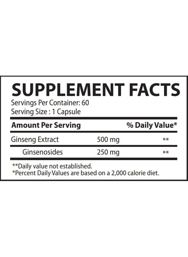 Muscle Rulz MuscleRulz Panax Ginseng 500mg - 60 Servings - Image 2