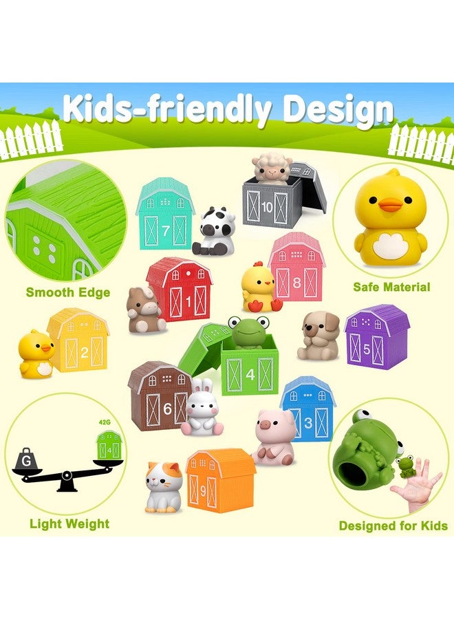 Aigybobo Learning Toys for 1,2,3 Year Old Toddlers, 20Pcs Farm Animals Toys Montessori Counting, Matching & Sorting Fine Motor Games, Christmas Birthday Easter Gift for Baby Boys Girls Age 12-18 Months - Image 4