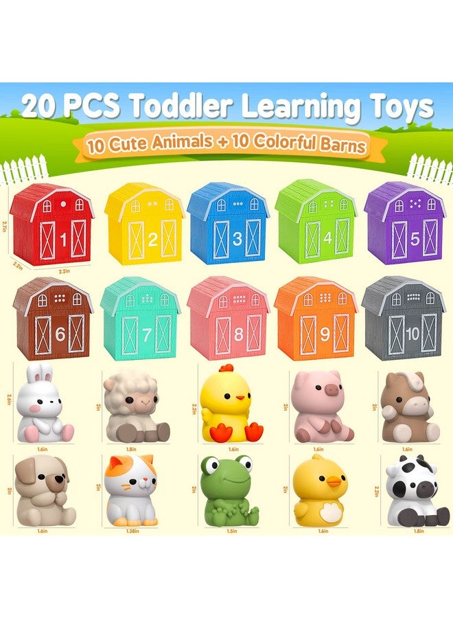 Aigybobo Learning Toys for 1,2,3 Year Old Toddlers, 20Pcs Farm Animals Toys Montessori Counting, Matching & Sorting Fine Motor Games, Christmas Birthday Easter Gift for Baby Boys Girls Age 12-18 Months - Image 5