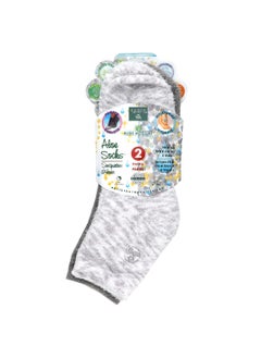 Earth Therapeutics, Aloe Moisture, Aloe Socks, Grey and White, 2 Pairs