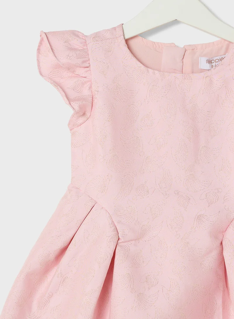 Ripples Pleated Fit-and-Flare Dress