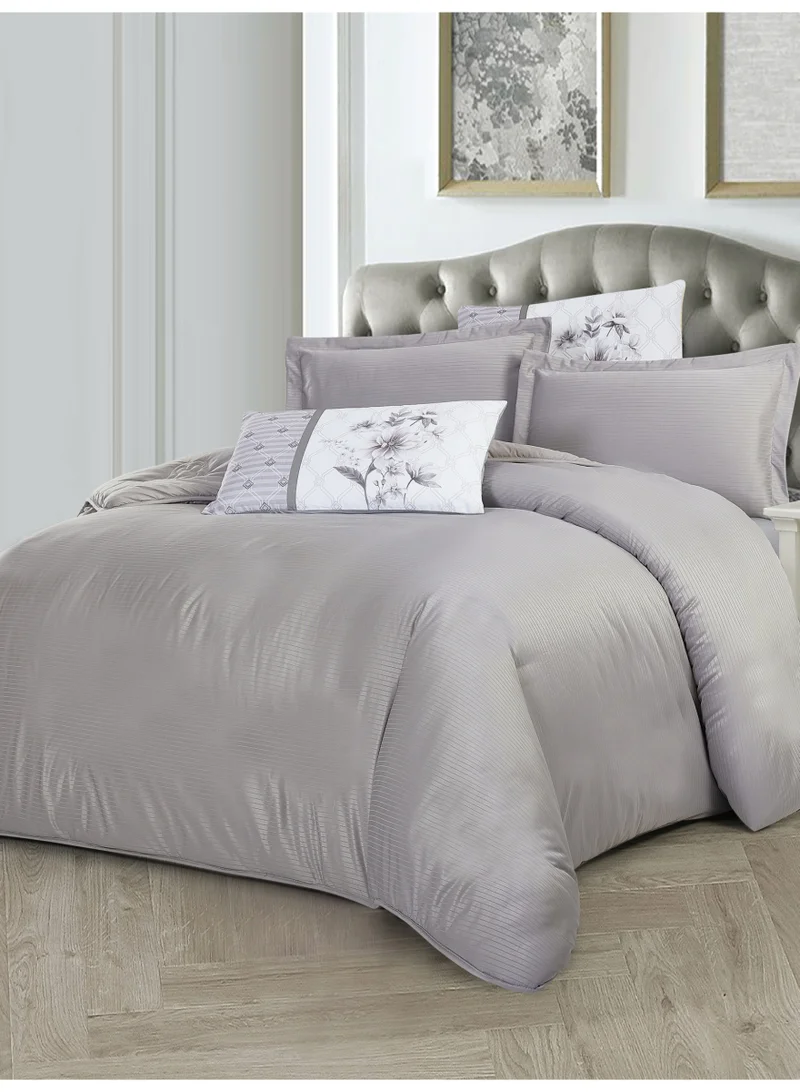 Donetella Duvet Set 4-Pcs Single Size Striped Microfiber Bed Set With 1 Duvet Cover Fits -100 x 200cm- 1 Fitted Sheet 1 PillowSham And 1 Pillowcases(Without Filler)