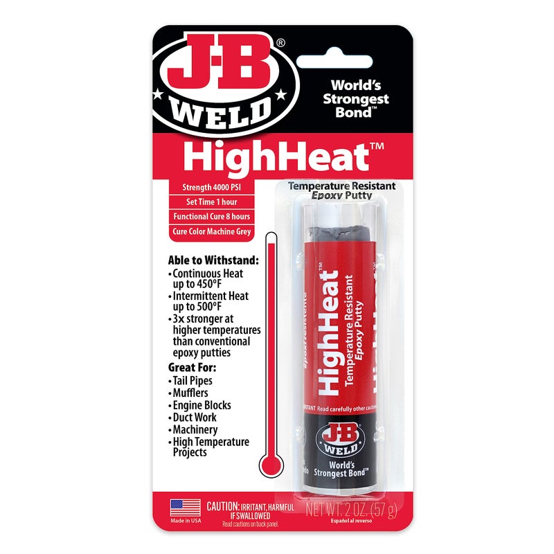 J-B WELD عصا معجون إيبوكسي مقاوم لدرجات الحرارة العالية J-B Weld 8297، رمادي آلي، 2 أونصة - Image 1