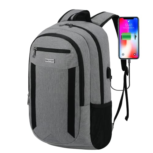 Maxtop حقيبة ظهر لابتوب للسفر من ماكستوب حقائب عمل مع منفذ شحن USB مقاومة للماء حقيبة مدرسية جامعية - Image 1