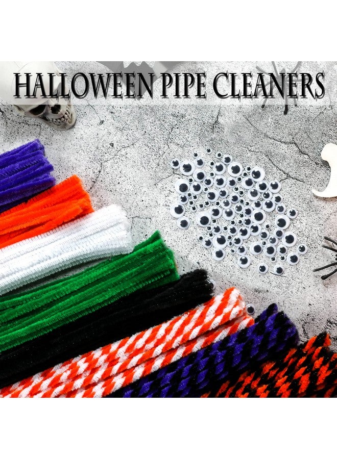CVNDKN Halloween Pipe Cleaners,420 Pcs Halloween Pipe Cleaners Craft Set Including 320Pcs Pipe Cleaners &100Pcs Wiggle Googly Eyes Self Adhesive For Home&School Diy Art Crafts Daily Or Halloween Decoration - Image 4