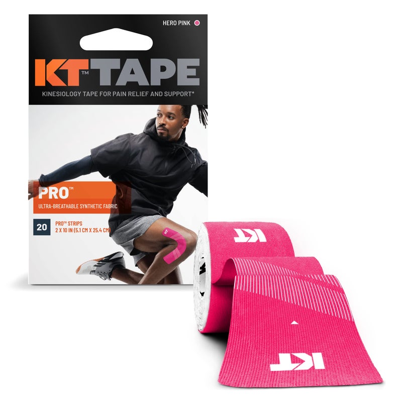 KT Tape Pro Kinesiology Therapeutic Sports Tape, 20 Precut 10 inch Strips, Hero Pink, Latex Free, Water Resistance, Pro & Olympic Choice - Image 2
