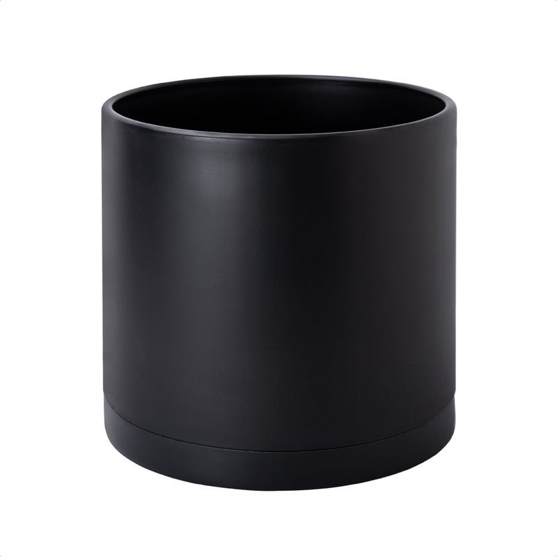 D'vine Dev 10 Inch Plastic Planter Pots for Plant Pot with Drainage Hole and Seamless Saucers, Black Color, 74-X-B-2 - Image 1