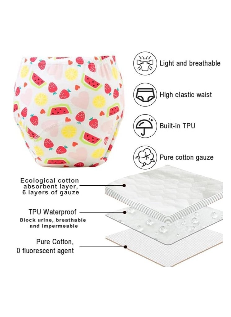 TRASSLE 6 PCS Reusable Baby Potty Training Pants, Strong Absorbent Toddler Potty Training Underwear (0-4 Years Old), 6-Layers Breathable Cotton, Baby Boys Girls Toddlers Unisex Training Underpants  - Image 5