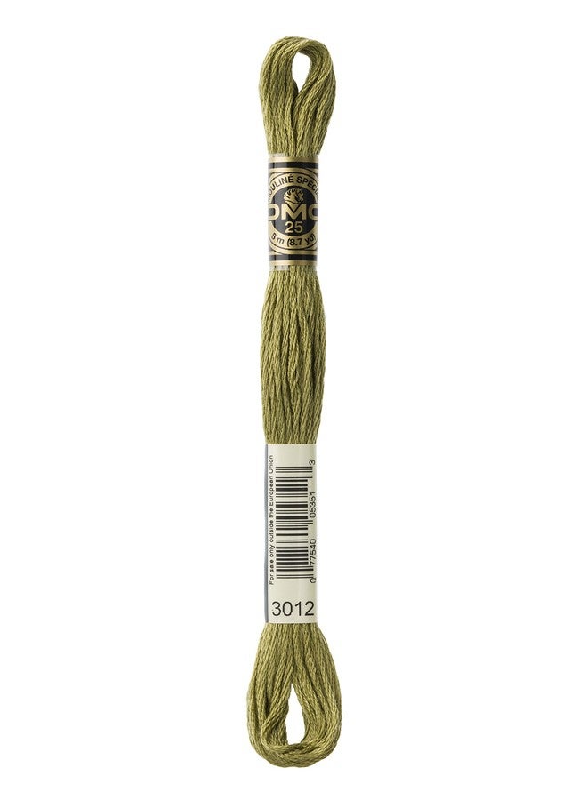 DMC 117-3012 Six Strand Embroidery Cotton Floss, Medium Khaki Green, 8.7-Yard - Image 1