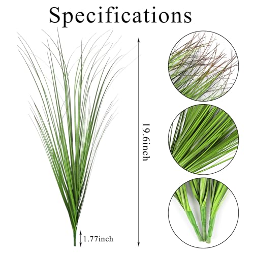 FOIMAS 12pcs Artificial Grass Plants1968 Faux Shrubs Wheat Grass Greenery Stems Fake Plants for Indoor Outdoor Home Decoration - Image 3