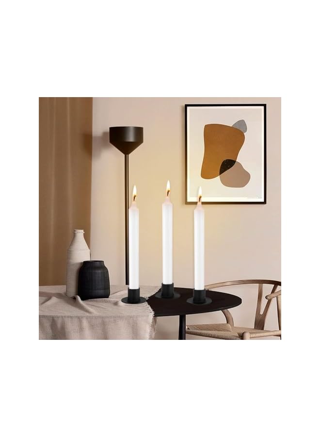 The Bros Taper Candle Holder, Candle Holders for Pillar Candles, Matte Black Candlestick Holder Centerpieces for Home Decoration, Wedding Anniversary, Party, Housewarming Gifts,Set of 8,Round (Set of 4) - Image 5