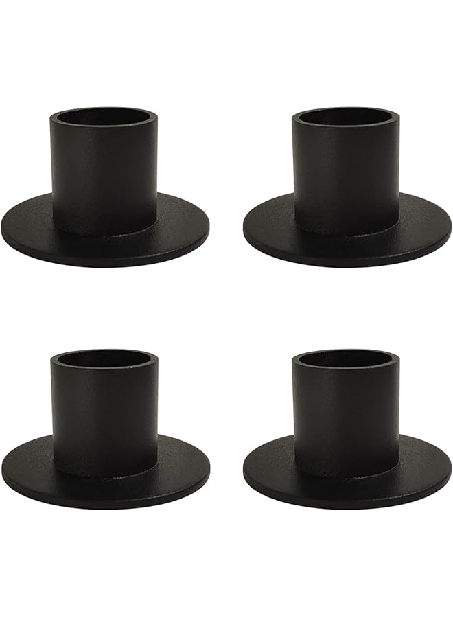 The Bros Taper Candle Holder, Candle Holders for Pillar Candles, Matte Black Candlestick Holder Centerpieces for Home Decoration, Wedding Anniversary, Party, Housewarming Gifts,Set of 8,Round (Set of 4) - Image 1