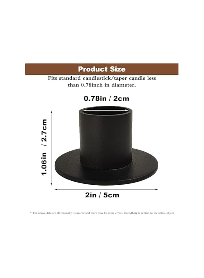 The Bros Taper Candle Holder, Candle Holders for Pillar Candles, Matte Black Candlestick Holder Centerpieces for Home Decoration, Wedding Anniversary, Party, Housewarming Gifts,Set of 8,Round (Set of 4) - Image 2