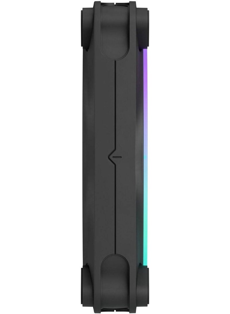 فراكتال ديزاين مجموعة مراوح Momentum 12 RGB 120mm ARGB PWM، ثلاث مراوح، محمل ديناميكي سائل، 2200 دورة في الدقيقة، 62.44 قدم مكعب في الدقيقة، ضوضاء منخفضة، توصيل متسلسل، قواعد مضادة للاهتزاز، أسود | FD-F-MR1-1203 - Image 4
