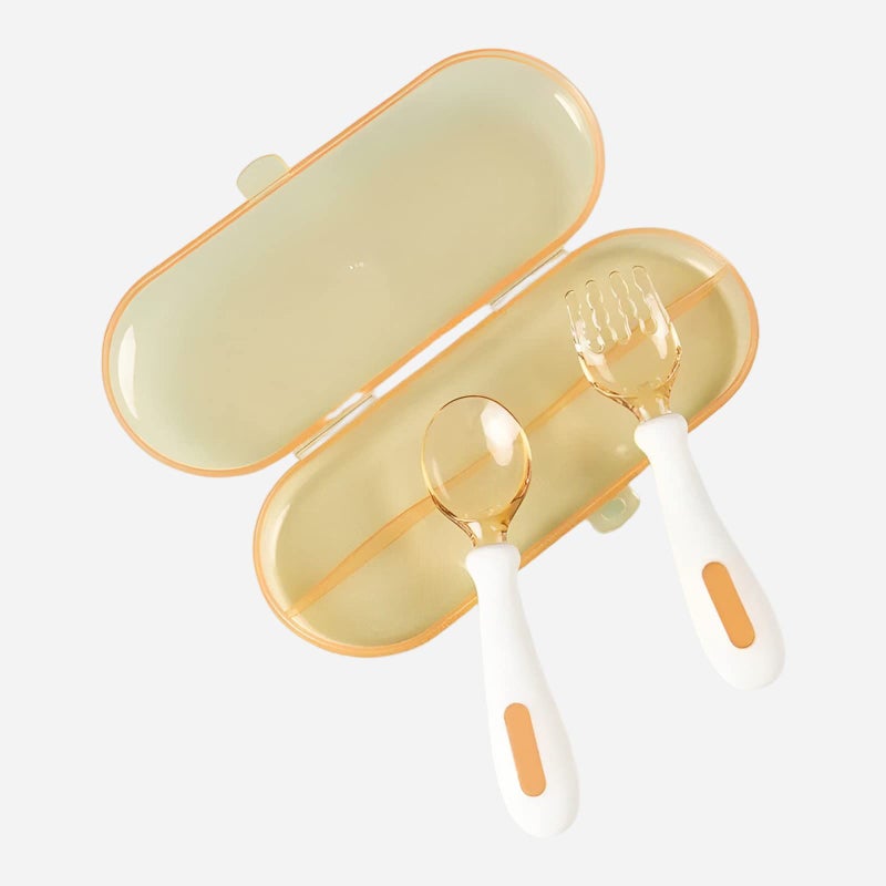 Bukela Silicone Baby Feeding Forks and Spoons Set, Training Utensils, Cutlery Adjustable Handle Easy for Kid, Anti-Choke Self Feeding Utensils for Over 6 Months Babies, 100% BPA Free - Image 1