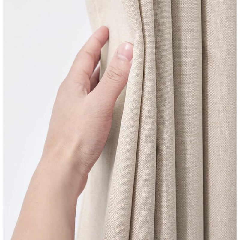 baihuo180x200cm Linen Shower Curtain Liner Waterproof Heavy Duty Fabric Bath Curtain with 12 Metal Hooks Hotel Luxury Waterproof Decorative Shower Curtains for bathroom Bathtubs - Image 5