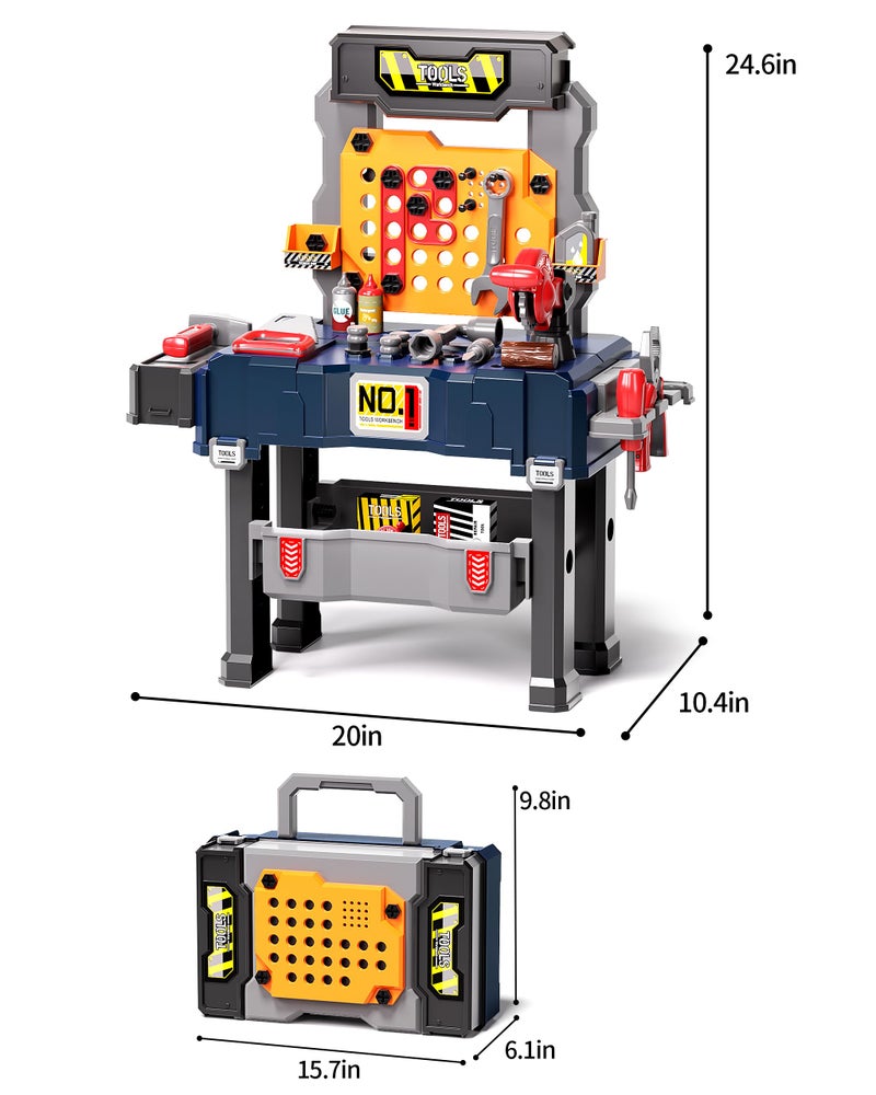 Deejoy Kids Tool Bench with Realistic and Electric Drill, Construction Workbench Toys for Toddlers 3-5, Toddler Bench Set for Boys & Girls Age 3-4 - Image 5