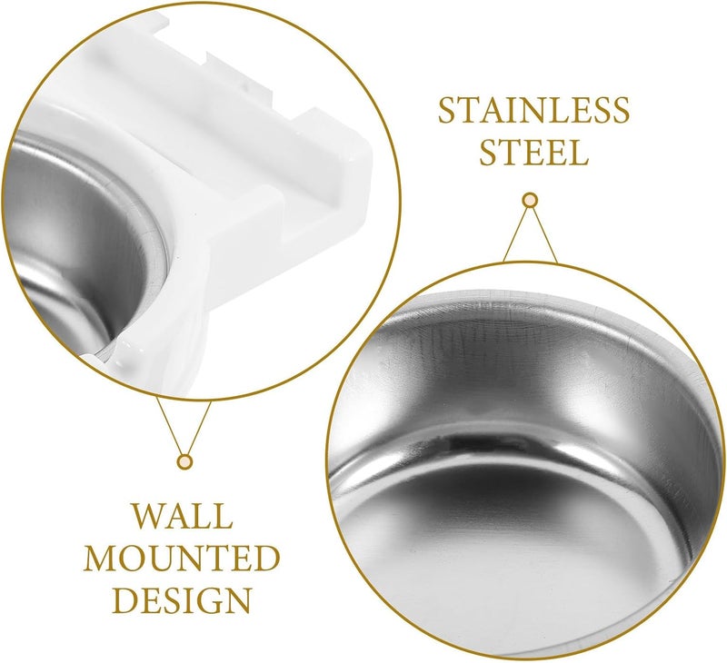 TOYANDONA Wall Mounted Stainless Steel Cigarette Ashtray, Indoor Outdoor Metal Ashtray for Men, Commercial Hanging Butt Container for Home, Bar, and Bathroom Use, White - Image 2