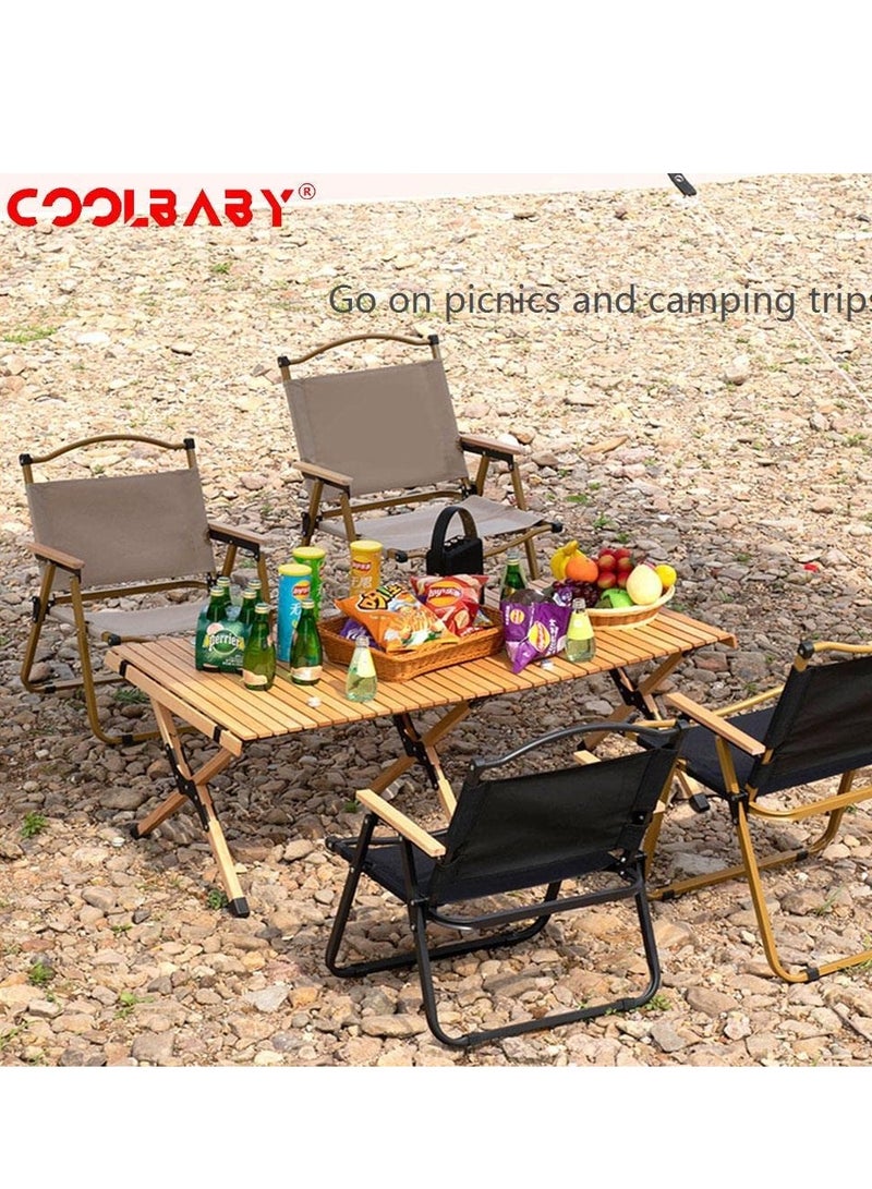 Cool Baby COOLBABY Foldaway Chair Folding Garden Camping Chair Folding Camping Outdoor Ultralight Outdoor Picnic Fishing Camping Folding 52X52.5X78cm/20.5X20.7X30.7 Inch Color : Beige - Image 4