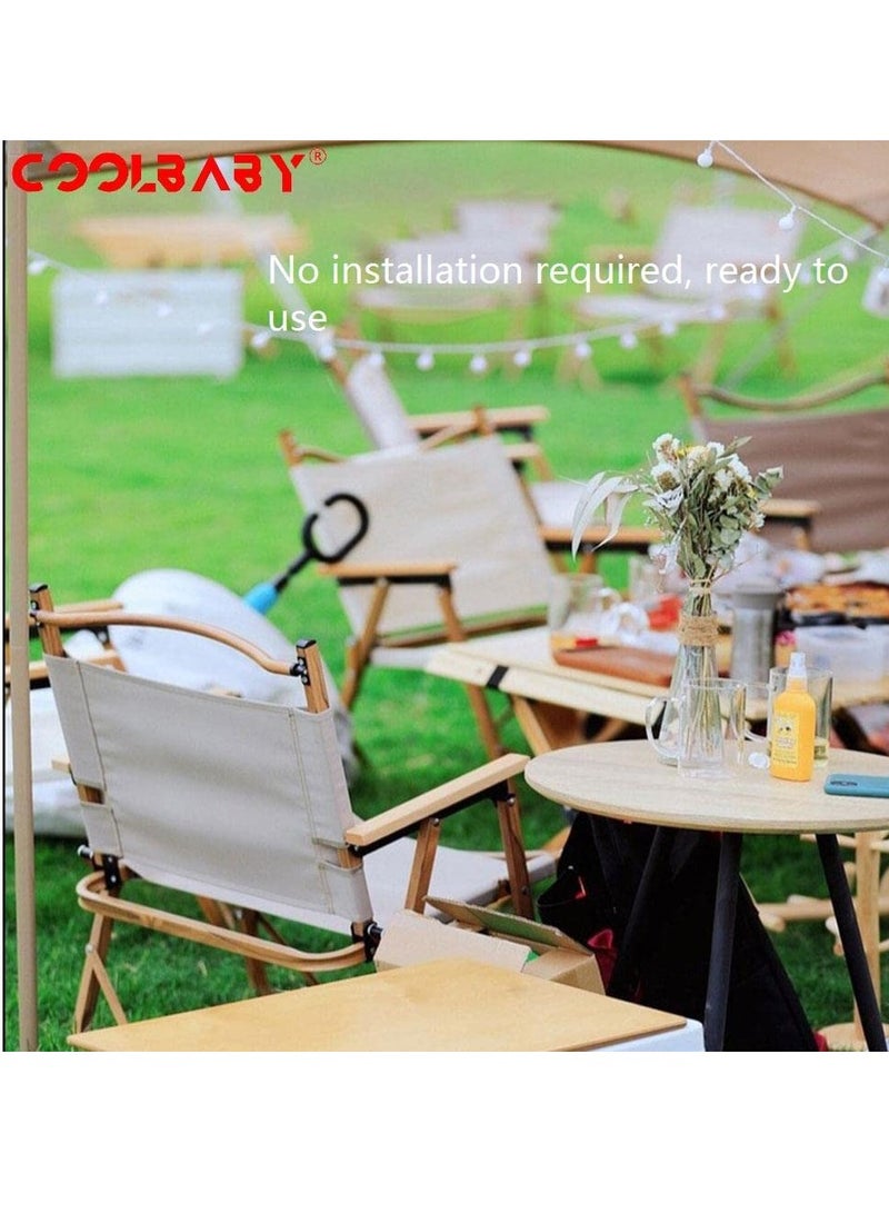 Cool Baby COOLBABY Foldaway Chair Folding Garden Camping Chair Folding Camping Outdoor Ultralight Outdoor Picnic Fishing Camping Folding 52X52.5X78cm/20.5X20.7X30.7 Inch Color : Beige - Image 5