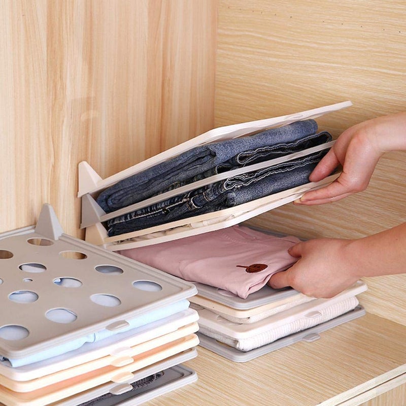 YAGVIZ YAGVIZ TShirt Organizer Holders Garment Folder File Cabinet Clothes Fold Board Storage Rack Clothing Organizer Pack of 6 Sheet  - Image 2
