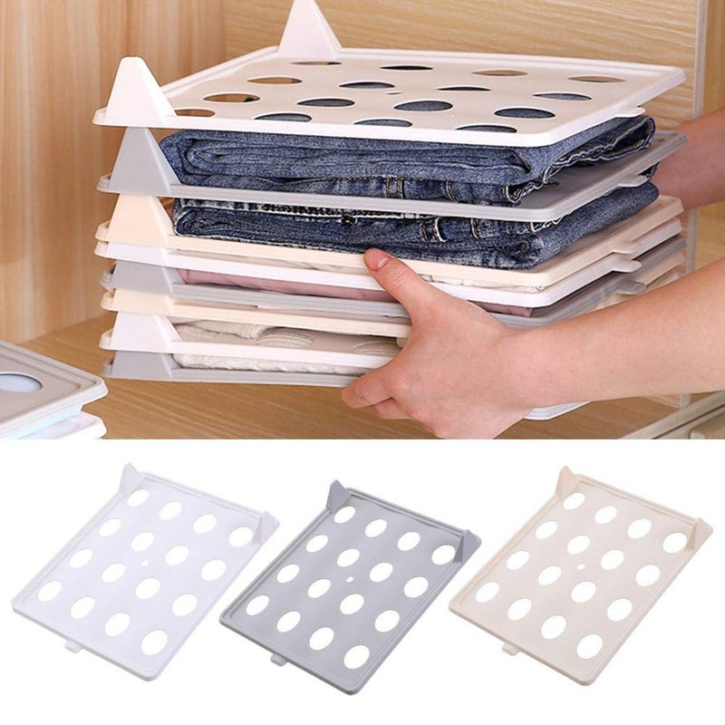 YAGVIZ YAGVIZ TShirt Organizer Holders Garment Folder File Cabinet Clothes Fold Board Storage Rack Clothing Organizer Pack of 6 Sheet  - Image 3