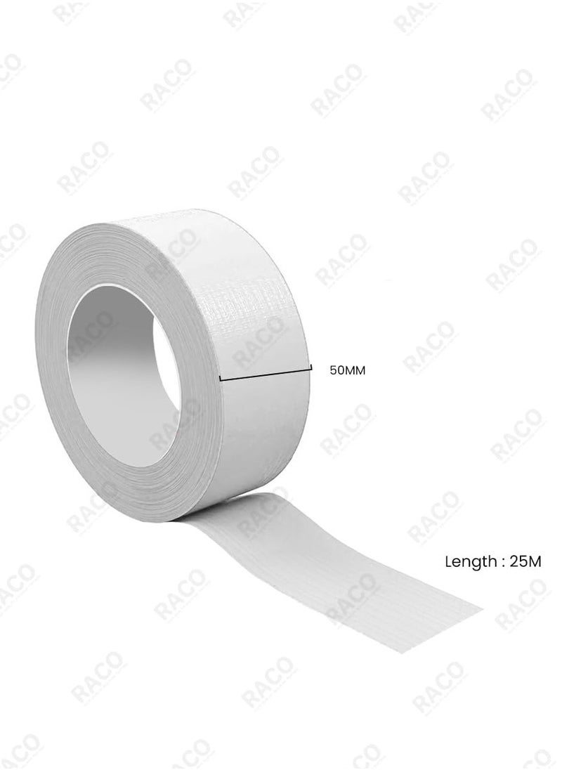 RACO RACO Duct/Cloth Tapes Strong Adhesive Tape for Sealing, Patching, Securing Cables and Labelling, Heavy Duty Tape for Indoor & Outdoor Use 50mmx25M (White)  - Image 4