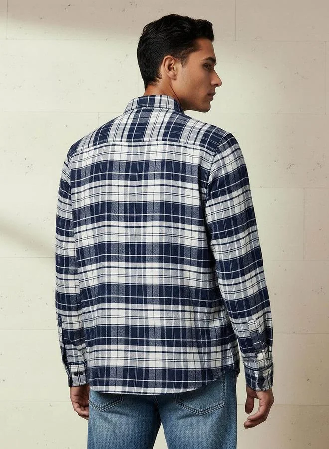 Splash FAV  Men Regular Fit Collared Checked Long Sleeve Shirt for Men | Best Price UAE