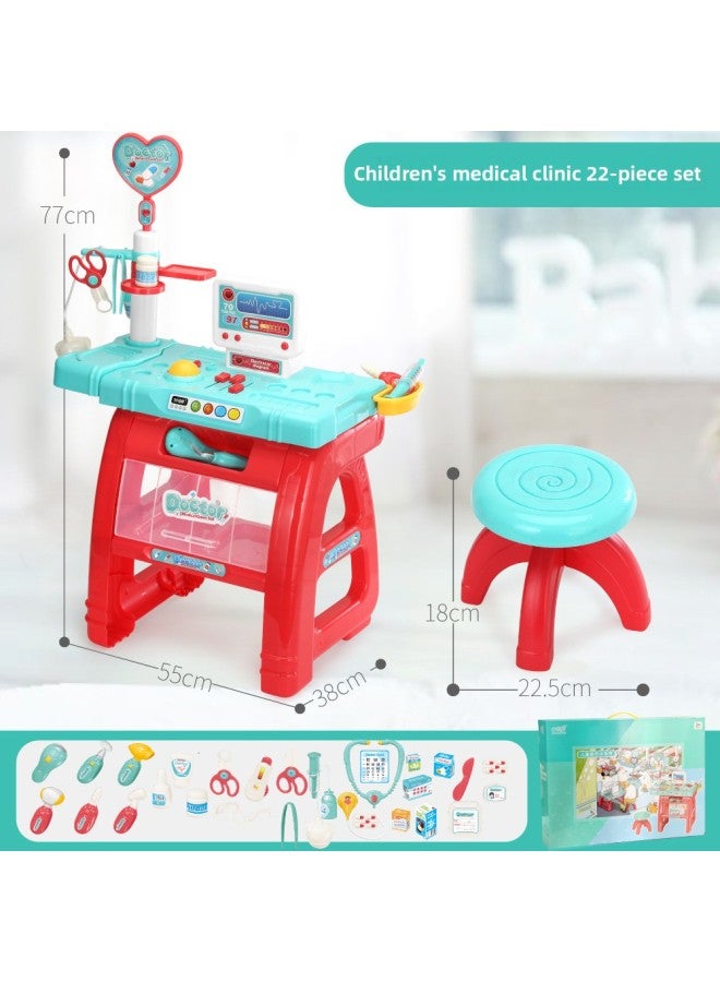 Jiacheng Children Play Doctor Stethoscope Syringe Set Doctor Nurse Clinic Medical Tools Play House Toys-Color:999-105 (set Of 22) - Image 1