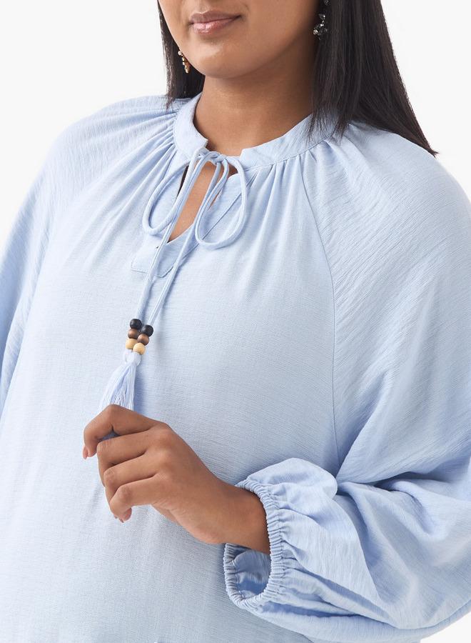  أولا بوبكن فستان بجيوب كروشيه من أولا بوبكن بياقة برباط - Image 4