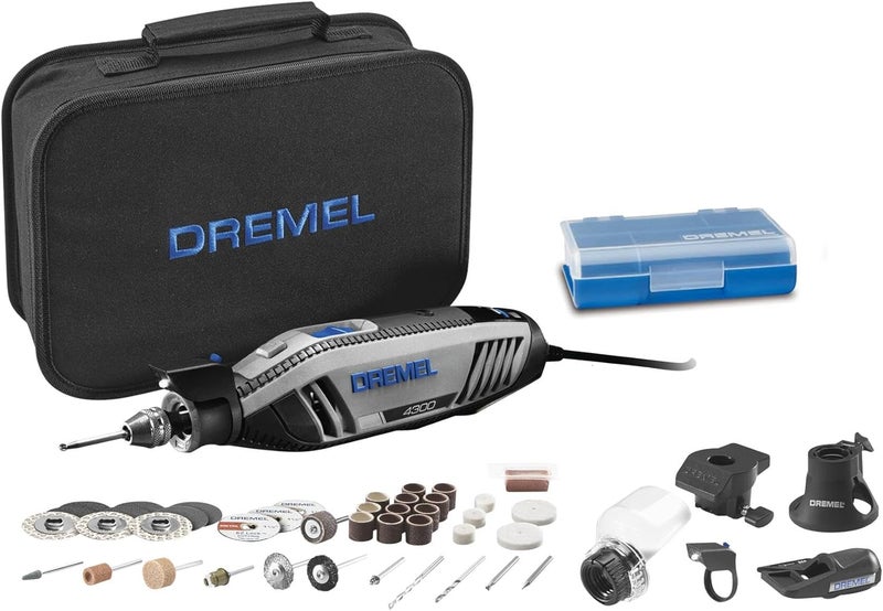 DREMEL طقم أدوات دوارة عالية الأداء 4300-5/40 مع ضوء LED - 5 ملحقات و 40 ملحقًا - مثالي للطحن والقطع ونحت الخشب والصنفرة والنقش - Image 1