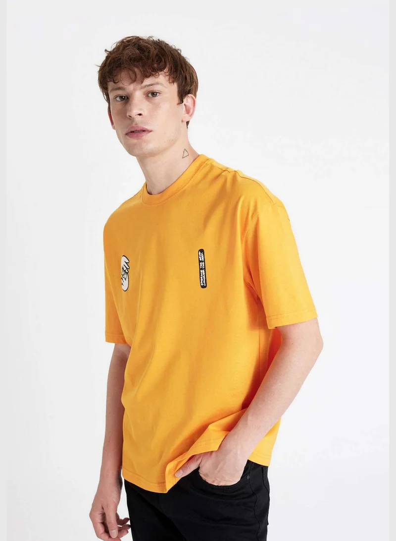 DeFacto Comfort Fit Crew Neck Printed T-Shirt