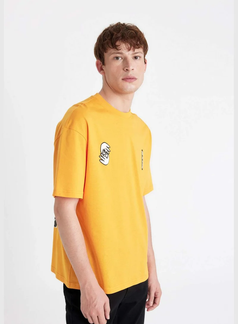 DeFacto Comfort Fit Crew Neck Printed T-Shirt