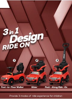 BAYBEE Rover Pro Ride On Baby Car For Kids Ride On Push Car With Music Light Kids Car With Storage Push Handle Ride On Toy Car Push Ride On Car For Kids Baby Toddlers 1 To 3 Years Boys Girls Red  - Image 4