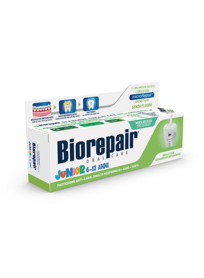 بيوريبير: معجون أسنان للعناية بالفم للأطفال من سن 7 إلى 14 عامًا، خالٍ من الفلورايد، مع خلاصة النعناع - أنبوب 2.53 أونصة سائلة (75 مل) [مستورد من إيطاليا] - Image 1