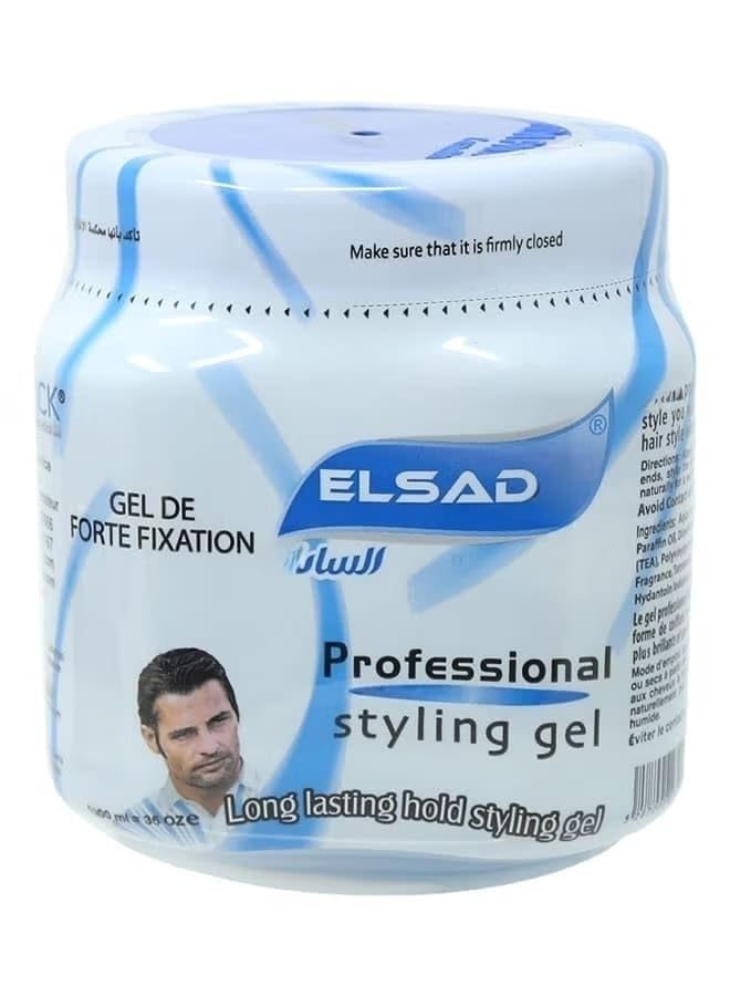Professional Hair Styling Gel Long Lasting Blue 1000ml - Image 1