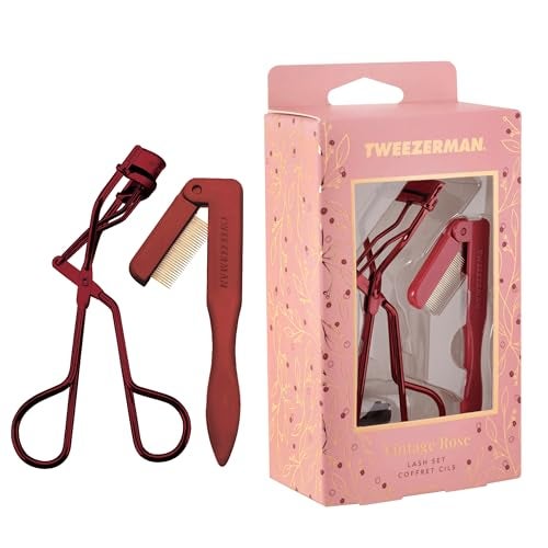 Tweezerman Vintage Rose Lash Gift Set Makeup Eyelash Tool for All Eye Shapes - Image 1
