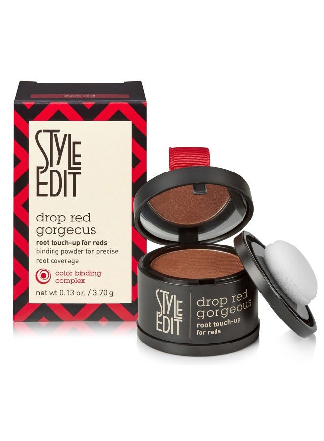 STYLE EDIT Root Touch Up Powder by Style Edit | Dark Red Hair Color Coverage | Mineral-Infused Hairline Concealer for Grays and Roots | 0.13 oz. Tub - Image 1