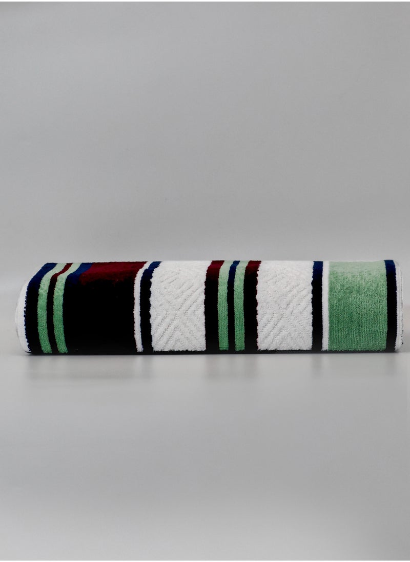 Baltic Linen Multi Color Stripes Towel 70x140 Cm 100% Cotton Yarn Dyed Bath Towel - Super Absorbent, Antibacterial, 500 GSM Terry  - Image 1