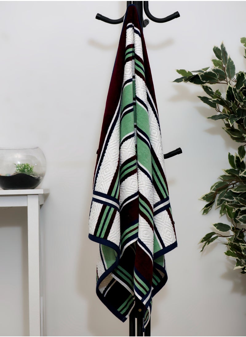Baltic Linen Multi Color Stripes Towel 70x140 Cm 100% Cotton Yarn Dyed Bath Towel - Super Absorbent, Antibacterial, 500 GSM Terry  - Image 2