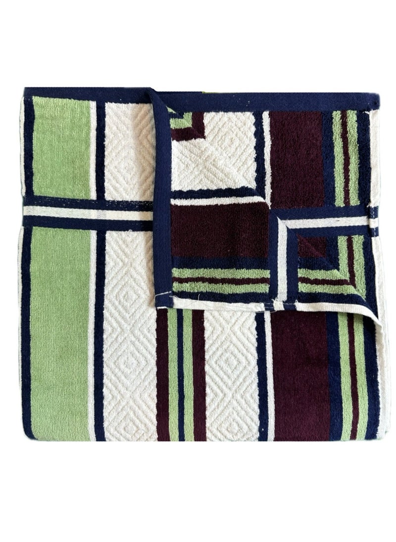 Baltic Linen Multi Color Stripes Towel 70x140 Cm 100% Cotton Yarn Dyed Bath Towel - Super Absorbent, Antibacterial, 500 GSM Terry  - Image 3