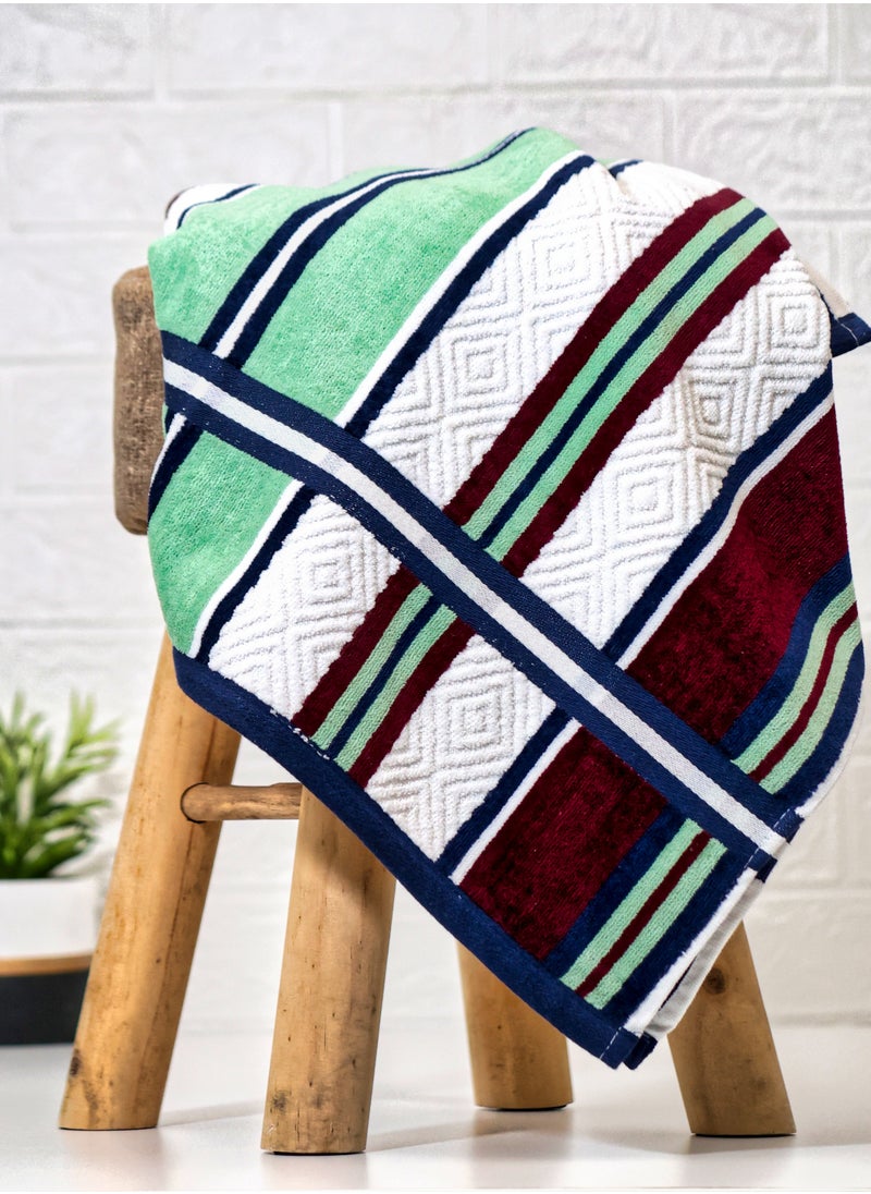 Baltic Linen Multi Color Stripes Towel 70x140 Cm 100% Cotton Yarn Dyed Bath Towel - Super Absorbent, Antibacterial, 500 GSM Terry  - Image 4